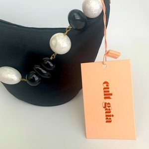 Cult Gaia black Gia satin shoulder bag